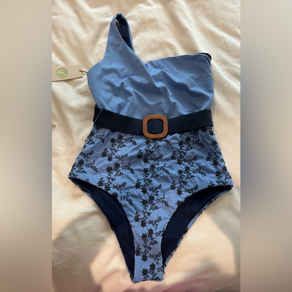 Costa Linda Beachwear Light Blue & Dark Blue Embroidered Swimwear